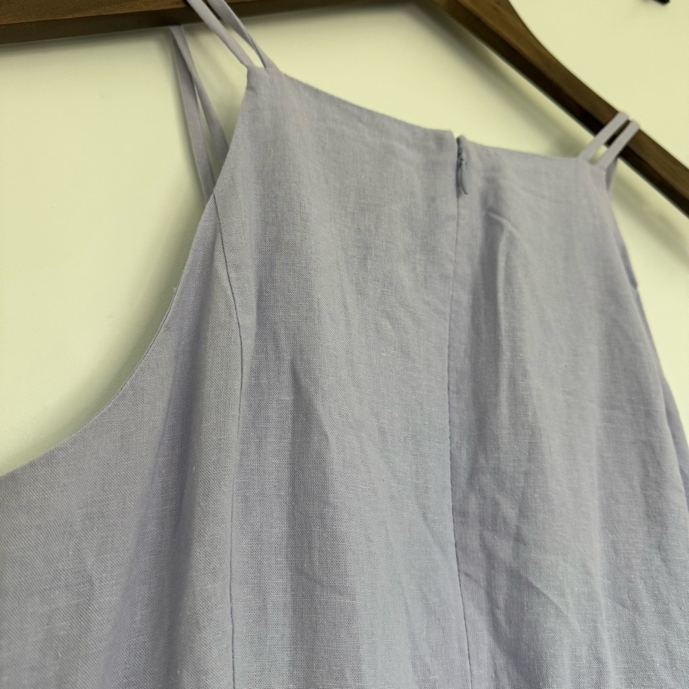 Size 8 Gal Meets Glam Caroline Linen Blend Fit & Flare Light Purple Midi Dress - Picture 11 of 16